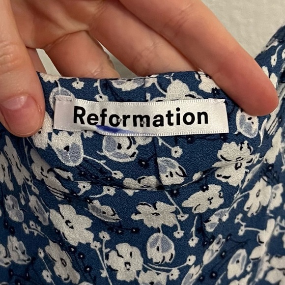Reformation Navy and White Floral Dress - Picture 2 of 9